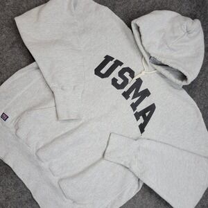 USMA Hoodie Mens Medium Gray Heather West Point Military Academy Pullover USA
